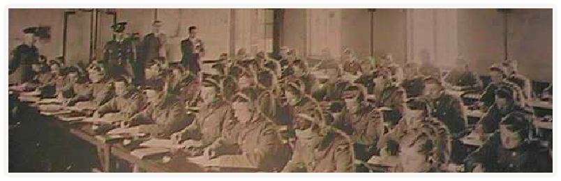 A full classroom of recruits learning Morse Code at RAF Cranwell, c.1930